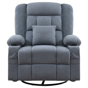 English Elm Kneading Massage Rocker Recliner with 4‑Point 3D Kneading, Heat, USB Port, Cup Holders & Swivel Comfort Blue W1521P390947