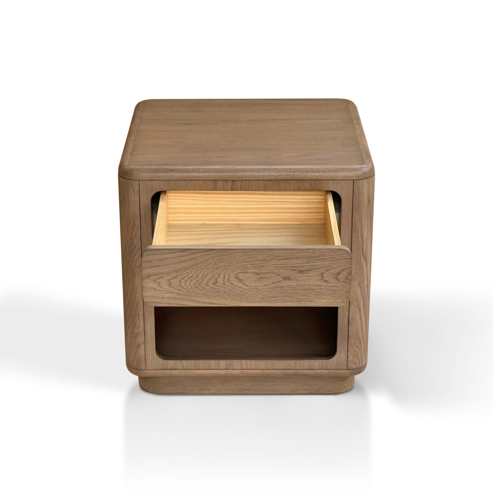 JLA Home Chapel Hill - End Table Chapel Hill Emil Driftwood Oak Finish with Drawer & Shelf, Contemporary Durable Accent CH120-0081