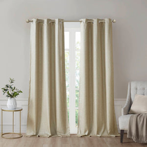 JLA Home SunSmart - Tonal Faux Silk Room-Darkening Curtain Panels with Thermal Foamback, OEKO‑TEX Certified Energy-Saving Taupe SS40-0139