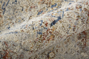 Feizy Rugs Kaia Luxe Soft Area Rug - Distressed Medallion Design In Neutral Tones For High-traffic Spaces Tan,Orange,Red Polypropylene,Viscose,Polyester Kai39gjfgrymlti11