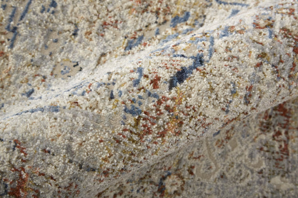 Feizy Rugs Kaia Luxe Soft Area Rug - Distressed Medallion Design In Neutral Tones For High-traffic Spaces Tan,Orange,Red Polypropylene,Viscose,Polyester Kai39gjfgrymlti11