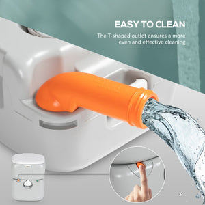 English Elm Outsunny Portable Toilet For Adults - Compact 5.8 Gallon Rv & Camping Toilet With Anti-Leak Design W2225P200493-GIGA