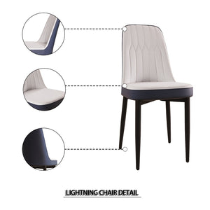 English Elm A Set of Four Mid-century Pu Leather Dining Chairs with Padded Seats and Metal Legs W2189S00831