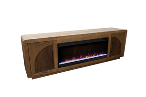 English Elm Eclipse 82-Inch Fireplace Tv Stand For Tvs Up To 90" - Vintage Bourbon & Walnut Finish, Storage & Heat B108P345183