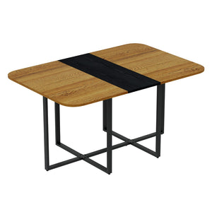 English Elm 7-piece Rectangular Dining Set Two-tone Wood Tabletop with Six Suede Chairs Modern W3875S00125
