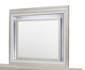 English Elm CROSS Champagne Mirror with LED Lighting — Framed Solid Wood & MDF Large Scale Mirror for Paris Dresser B201P215896