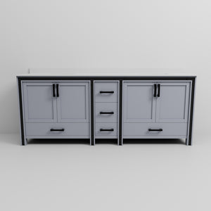 English Elm Dark Grey Double Bath Vanity 84" W X 22" D With Cultured Marble Top - Elegant Storage Solution! B2731P260756
