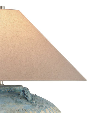 Currey & Company Catania Antique Blue Drip Table Lamp – Handcrafted Terracotta With Unique Glaze, 2ft Bold Statement Piece Blue Terracotta 6000-1044-currey-company