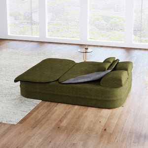 English Elm 75''2-In-1 Foldable Sofa Bed - Versatile Chenille Sleeper With Integrated Blanket For Small Spaces W834P317052