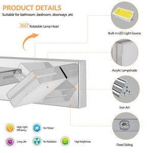 English Elm Modern Six Head Chrome Led Vanity Bar Light for Bathroom Mirror Bright Coverage W1340P248802