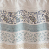 Madison Park Dawn Cottage/Country Printed and Pieced Rod Pocket Valance MP41-4293 Aqua