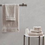 Madison Park Signature Luce Glam/Luxury 100% Egyptian Cotton 6 Piece Towel Set MPS73-426 Sand