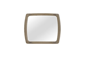 English Elm English Knotty Oak Frame Wall Mirror with Bowtie Inlays for Rustic Farmhouse Decor B2699P437954