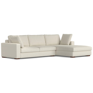 English Elm Charlie Deep Seater Right Sectional Sofa with Oversized Chaise, Eco Performance Fabric, 122" wide Cream B136P199282