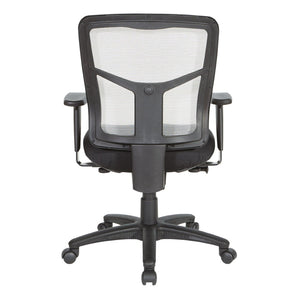 OSP Home Furnishings White Mesh Back Ergonomic Task Chair with Breathable Support and Cushioned Seat for Home Office 92555-9206