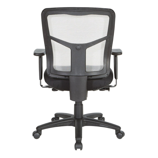 OSP Home Furnishings White Mesh Back Ergonomic Task Chair with Breathable Support and Cushioned Seat for Home Office 92555-9206