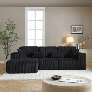 English Elm 109'' Modular L-shape Sectional Corduroy Couch Deep Seat No Assembly Living Room W1117S00310