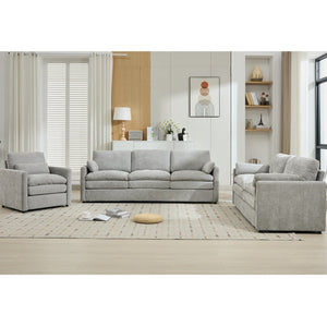English Elm Cozy Oversized Chenille Sofa Set With Plush Double Cushions For Ultimate Comfort In Light Grey N719S001920R