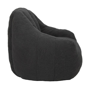 English Elm Bean Bag Chair Oversized Faux Fur Memory Foam Lounge Seat for Dorm or Living Room Dark Gray W2200P243727