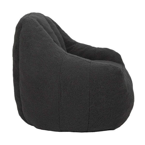 English Elm Bean Bag Chair Oversized Faux Fur Memory Foam Lounge Seat for Dorm or Living Room Dark Gray W2200P243727