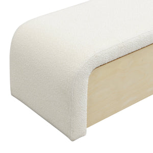 English Elm Christopher Knight Home® - Upholstered Ottoman With Storage Drawer - Chic Boucle Fabric, Solid Wood, Versatile Seating Solution N757P303234W