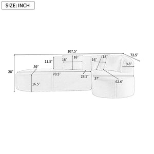 English Elm Christopher Knight Home® - Mirod Sectional Sofa with Chenille Upholstery, Tufted Curved Corner Design, Plush Foam & Springs Grey N760S0000039E