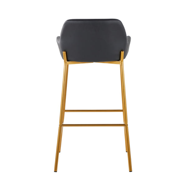 English Elm Fixed-height Swivel Barstools Walnut Legs Teal Upholstery Mid-century Modern Set of 2 B202S02156