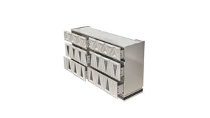 English Elm Lavita High Gloss 6-Drawer Dresser with Diamond Fronts, Crystal Accents & Soft-Close Drawers (River Sand) G150109276