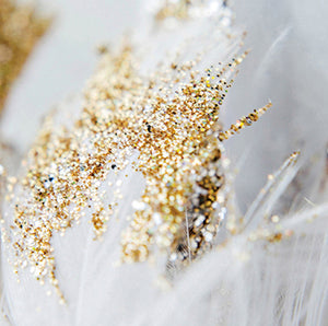 English Elm Oppidan Home "Golden Quills" - Stunning 40"H X 60"W Multicolor Acrylic Wall Art In Gold Frame B03050836