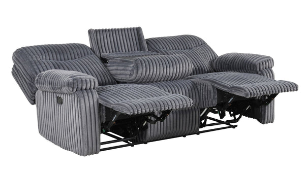 English Elm Comfy Oversized Velvet Reclining Sofa with Console Cup Holders for Media Rooms B078P473038
