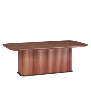 English Elm Coffee Oak Wood Coffee Table with Distressed Laminate Top and Sturdy Metal Frame for Modern Homes Brown W820S00071