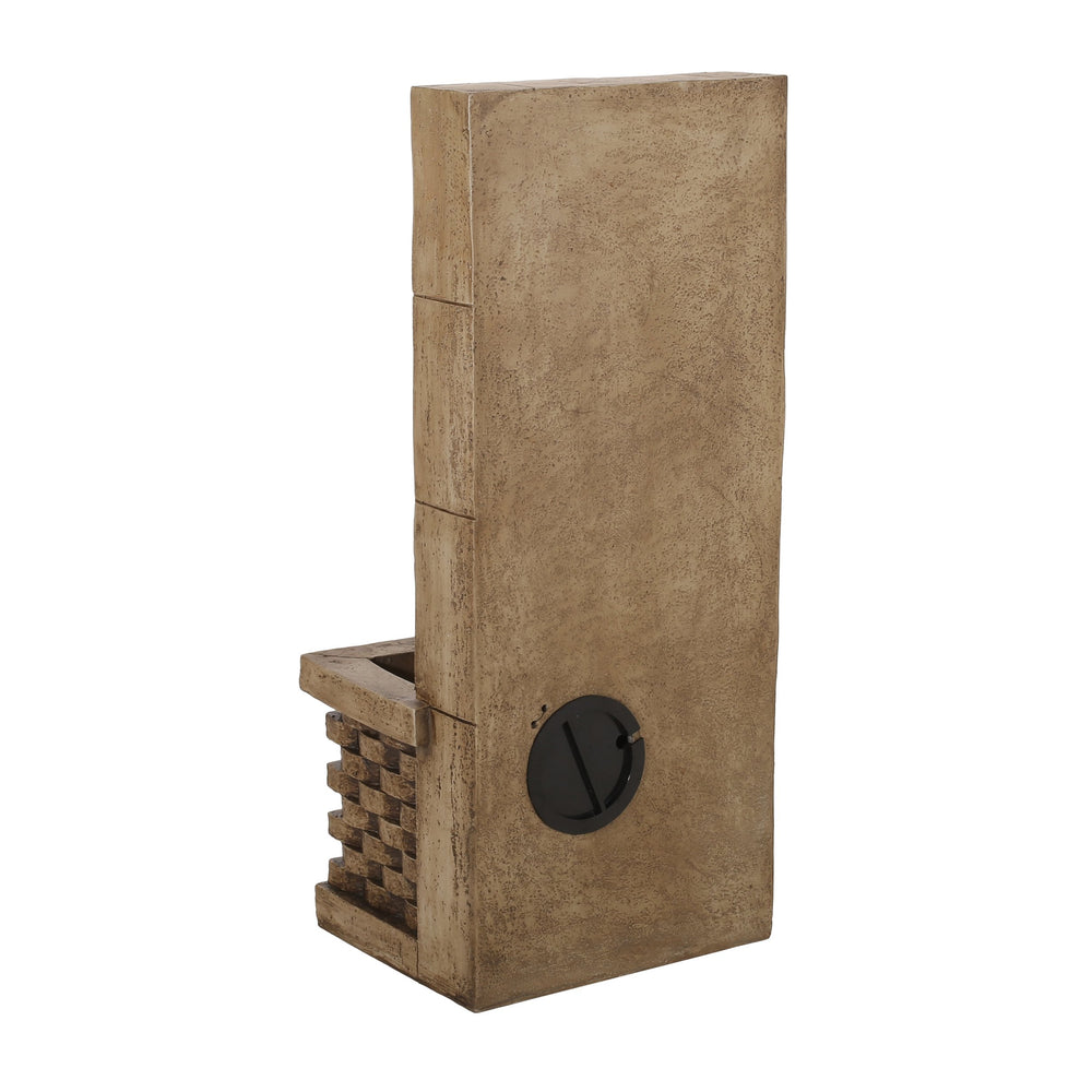 English Elm Christopher Knight Home® - 35.25" Hand Crafted Weather-Resistant Floor Fountain with Underwater Lights, Wall Tower Accent, Brown 71774.00LBRN
