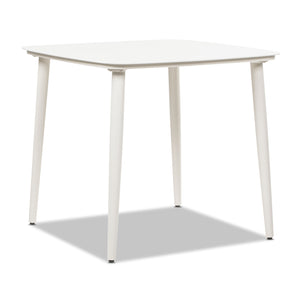 English Elm Jennifer Taylor Home - Santorini White 33.5" Square Outdoor Patio Table — Powder-Coated Aluminum, Compact Durable Side/Dining Table B2719P308010