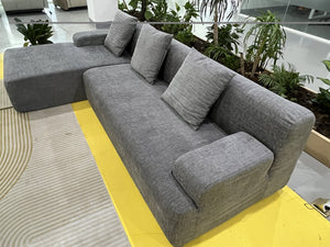 English Elm Cloud boneless sofa with anti-slip base, memory foam deep-seat modular sleeper, storage pocket comfort LIGHT GREY W861S00015