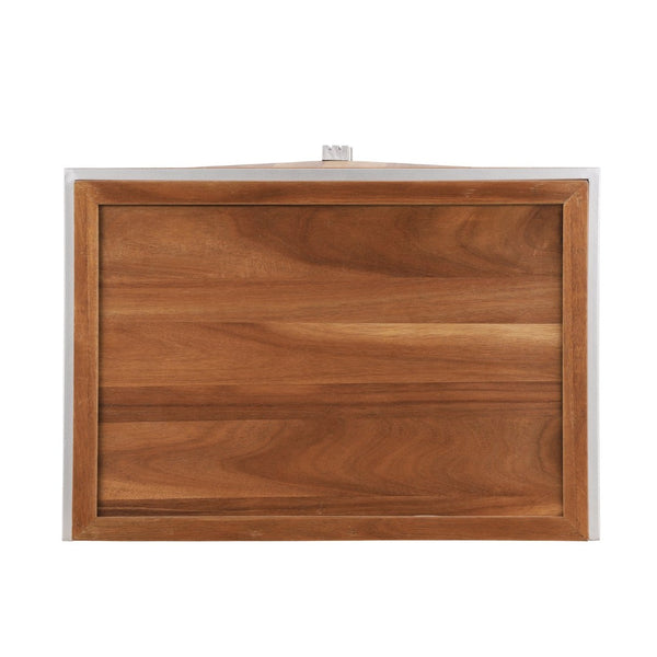 English Elm Mid-century Modern Nightstand with Diamond Geometric Drawers and Heavy Duty Wood Base Light Brown N761P324094M