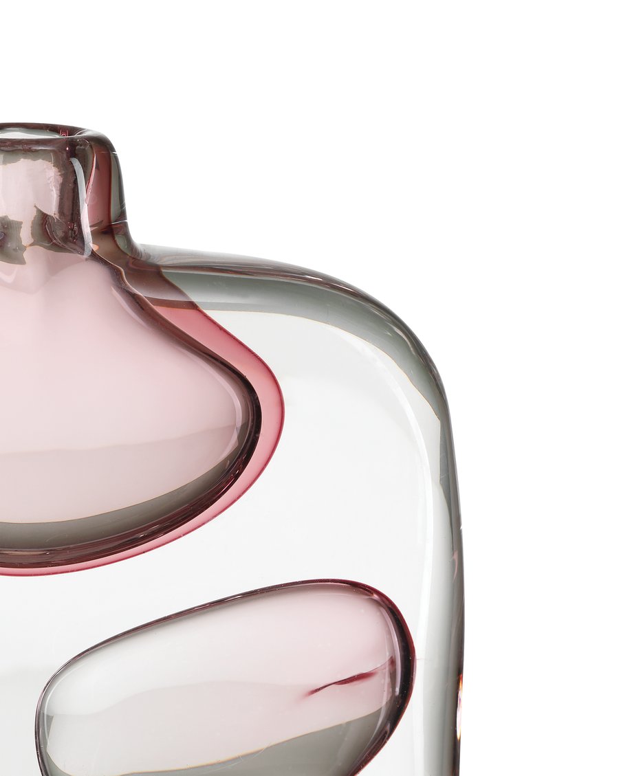 Currey & Company Vicolino Medium Vase - Handcrafted Clear & Purple Glass With Organic Bubbles For Stunning Decor Pink Glass 1200-1016-currey-company