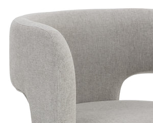Sunpan Isidore Lounge Chair - Contemporary Comfort with Curved Backrest and Chic Boucle Fabric Design Ernst Sandstone
