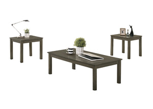 English Elm Dark Gray 3-Piece Coffee & End Table Set – Elegant Rubberwood Living Room Accent, Sturdy, Stylish B011P237489