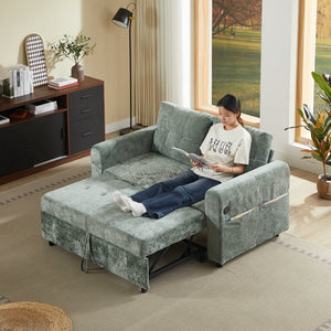 English Elm Modern Chenille Tufted Sleeper Sofa with Usb Port and Storage for Guest Rooms W1183S00024