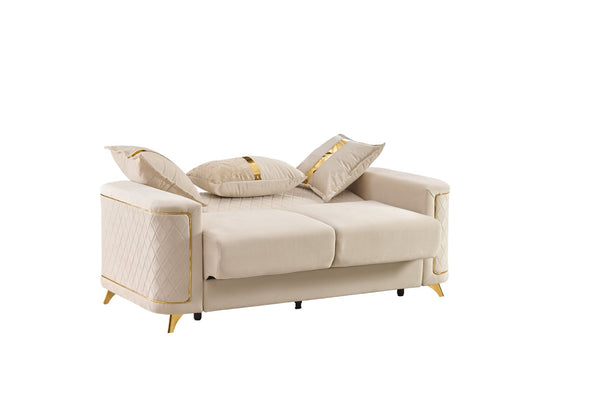 English Elm Lisa Contemporary Loveseat Birch Frame Pocket Coil Cushions and Steel Legs for Modern Living B009S02244