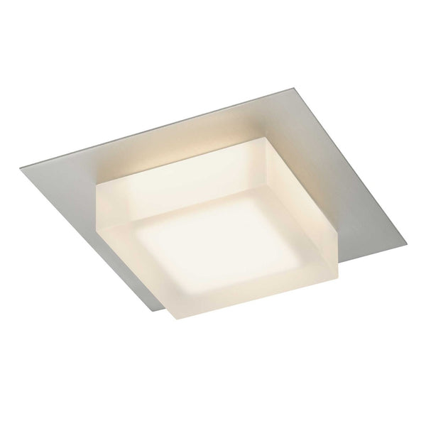 English Elm 14 Inch Square Led Flush Mount Ceiling Light Dimmable Acrylic Diffuser for Any Room Chrome B370P399081