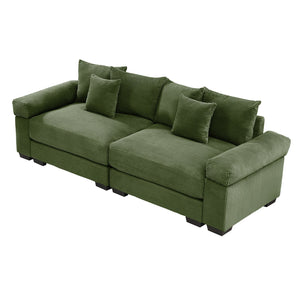 English Elm 92" Oversized Cloud Modular Sectional Couch With Corduroy Fabric, Ergonomic Design & Easy Assembly W714S01329