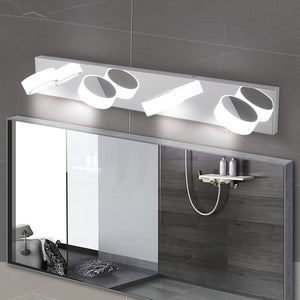 English Elm Led Modern Chrome 4-Light Vanity Lights Fixtures Over Mirror Bath Wall Lighting