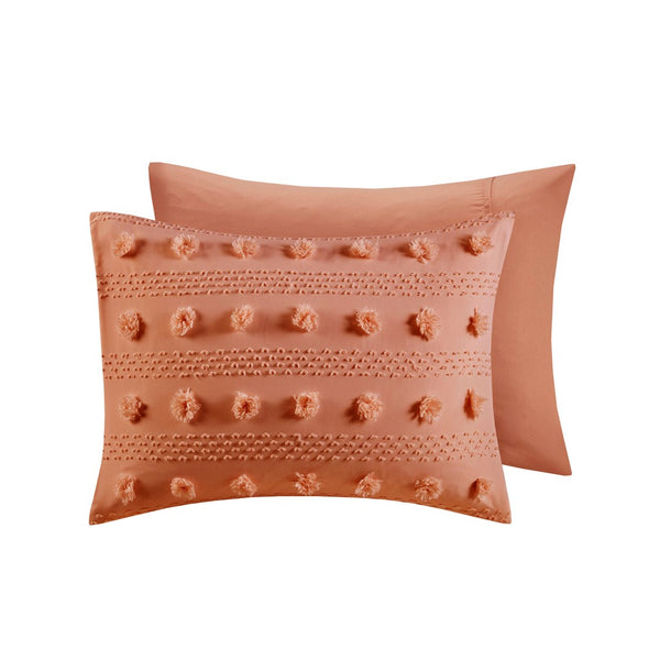 English Elm King/Cal King Lucy Clip Jacquard Comforter Set with Pompom Texture, Hypoallergenic, OEKO‑TEX Safe B035P148305