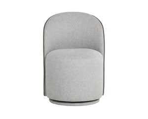 Sunpan CAVOLI Swivel Dining Chair - Stylish Belfast Heather Grey & Meg Ash Upholstery for Modern Spaces 112028V