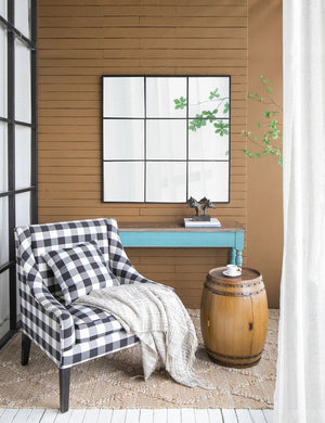 English Elm 20.5x20.5x24" Rustic Napa Wine Barrel Side Table with Hidden Interior Wine Rack, Wood & Iron Bands W2078P324202