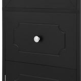 English Elm Tall Bathroom Cabinet, Freestanding Storage Cabinet With Drawer and Doors, Mdf Board, Acrylic Door, Adjustable Shelf, Black