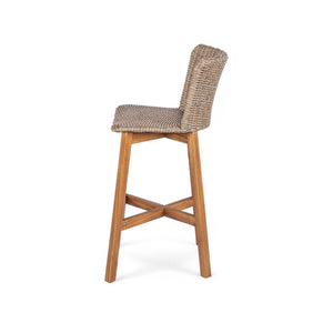 English Elm Christopher Knight Home® - Lymington Outdoor Bar Stool Set of 2 — Durable Acacia & Wicker Craft, Ergonomic 105° Backrest Comfort Light Brown,Teak N775P278094B