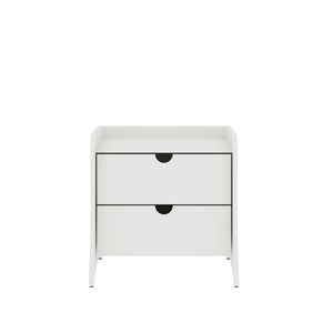 English Elm Coney 20" Nightstand with 2 Soft-Glide Drawers and Curved Panel Legs — Sleek Modern Bedroom Storage White B365P398164
