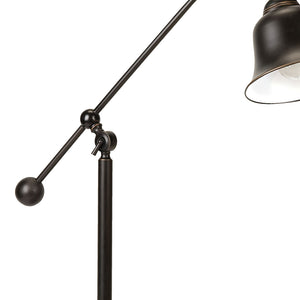 English Elm Edmond Bronze Bell Down Bridge Table Lamp with Curved Silhouette, Rustic Industrial Metal Base, Warm Glow B062P328680